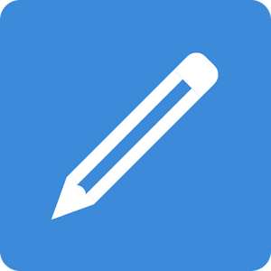 Icon eines Stifts zeigt die Fähigkeit, zu texten