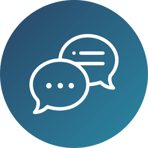 Icon zeigt zwei Sprechblasen